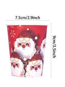 10pcs/20pcs/50pcs Christmas Paper Cups Red Santa Claus Drinking Cups Christmas Winter Hot Cold Drinkware Party Supplies Beverage Hot Cocoa Chocolate Drinking For Xmas Merry Christmas New Year Decorations - Multicolor - View 3