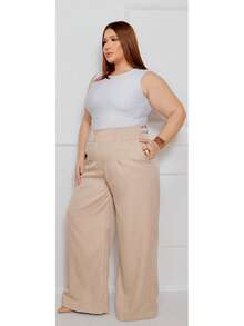 Elegant Casual Plus Size Women's Pants - Màu be - Xem 4