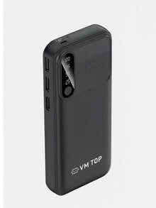20,000 MAh Portable Battery With 3 USB Ports And Flashlight - Black - View 2