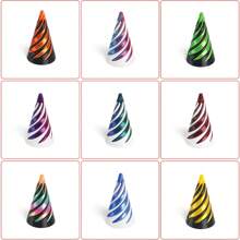 3Pcs Multi-Size Reversible Spiral Cone 3D Printed Anxiety Relief Fidget Toy,Decompression 3D Printed Double-Sided Spiral Cone - Colorful Gradient Structure, 1/2/5/10/20Pcs,Suitable As Halloween And Christmas Gifts, Metal Fiber Structure,Fidget Toys,Fidget,Sensory Toys