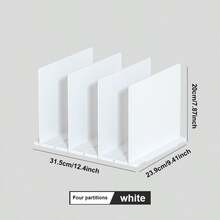 1 件可调节衣柜搁板，免费拉出式壁橱搁板，用于收纳包袋、书籍、餐具的收纳架，也可用于厨房橱柜 - 白色 - 查看 8