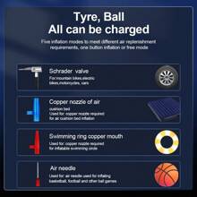 1PC Black Tire Inflator, Portable Air Compressor, 150PSI Car Electric Air Pump, Cordless Tire Air Pump, Car Air Pump, 7.4V 2*1500mah Li-Ion Battery With LED Lights And Digital Display For Car/Motorcycle/Bicycle/Basketball. Car Accessories/Gifts.