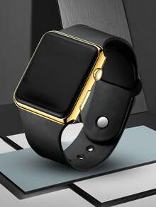 2pcs Fashion LED Screen Electronic Watch Set, Personalized Minimalist Design For Middle & High School Students, Gift For Friends, Back To School - Multicolor - View 3