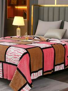 1 pièce Couverture en flanelle à carreaux imprimée, couverture multifonctionnelle et confortable pour la sieste, le canapé, le bureau, le camping, les voyages, toutes les saisons, cadeau de Noël et d'Halloween