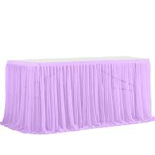 1pc Polyester Ruffled Table Skirt, Suitable For 48/72/96/108/168 Inch Rectangular Tables, Wrinkle-Resistant And Easy To Clean, Ruffle Hem Design, Ideal For Birthday, Party, Wedding, Bridal Shower, Celebration Decor - Multicolor - View 23