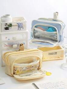 Large Capacity Pencil Case, Stationery Bag, Pencil Box, Big Pencil Case, Handheld Pencil Box, Stationery Box, Cosmetic Bag, Cosmetic Case, Portable Gift Suitable For Office, School, Teens, Girls, Boys , Back To School Gifts