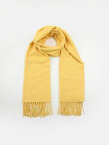 1pc Women's Solid Color Short Fringe Silky Soft Travel Photography Minimalist Fashion Scarf Shawl Neck Wrap