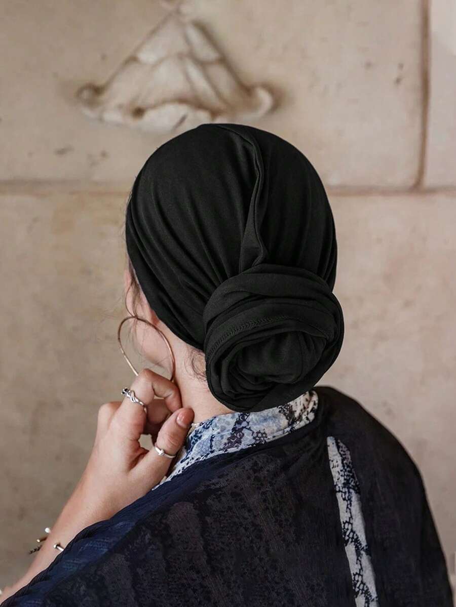 1 Stück Vielseitiges klassisches einfarbiges Kopftuch/Hijab für Frauen, verstellbarer Turban-Stil, weicher und angenehmer Viskosestoff, geeignet für den täglichen Gebrauch, Sport, Yoga