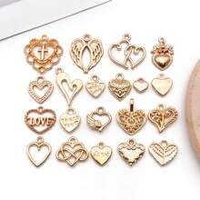 20/30/50/100入組批發手工飾品製作吊墜，隨機混合金色KC黃合金吊墜裝飾，適用於項鍊手鍊製作和手工藝品供應