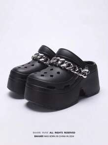 Silberne Acryl-Kette als Schuhschmuck, vielseitiger Punk-Stil abnehmbarer Schuhschnallen-Kette, nicht verblassend