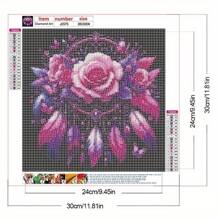 Flower And Dream Catcher Round Drill Diamond Painting Diamond Art Embroidery Craft For Home Wall Decor