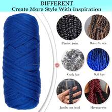 1/2/5/8 Rolls Acrylic Yarn For Brazilian Wool Braids, Suitable For African Crochet Braids, Giant Braids, Senegalese Twists, Braided Wigs, Spiral Braids, Twists, Wrap Braids, 70g/Roll - Multicolor - View 9