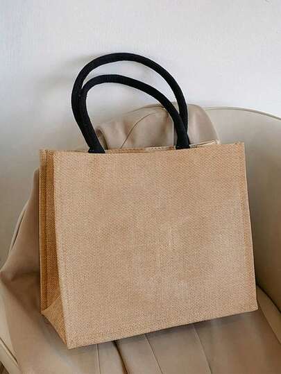 Bộ 3 túi vải lanh/1 túi tote, túi tote in chuyển nhiệt trơn để trang trí và làm đồ thủ công DIY, túi vải lanh thô có quai đôi, túi mua sắm nhỏ, túi tote đi biển bằng vải bố tối giản, túi đựng đồ tạp hóa tái sử dụng, túi đi biển, túi du lịch, túi đa năng, quà tặng tốt nhất cho mẹ, bạn bè và dì, túi tote vải bố.