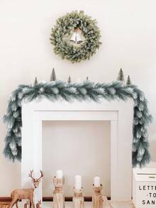 180cm Artificial Pine Tree Christmas Wreath, With Pine Cones, Holiday Home Farmhouse Decor, Faux Green Plants, Pine Needles, Pine Cone Vines, Winter Greenery Wreath, Suitable For Holiday Fireplace Mantel, Fireplace, Table Runner, Center Piece Decor, Realistic Cedar Faux Evergreen, Tabletop Decor, Christmas Decoration, Artificial Plants - Multicolor - View 4