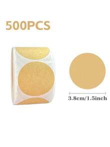 500 buc/rolă autocolante din hârtie kraft - autocolante pentru ambalare și etichetare pentru bijuterii, artizanat, organizare, borcane - etichete adezive rotunde goale pentru proprietarii de magazine și conserve, confecționarea de bijuterii, prezentarea și ambalarea bijuteriilor