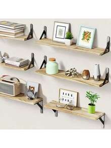 1 Peça Prateleira de Armazenamento de Parede, Estilo Rústico, Prateleira Flutuante de Madeira para Decoração de Parede, Armazenamento de Banheiro e Quarto, Estante de Livros da Sala de Estar