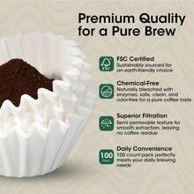 Premium 100-Count Coffee Filters 8-12 Cup Capacity - Oxygen Bleached Flat Bottom Paper For Optimal Drip Brewing, Fast Flow Design Fits Most Standard Coffee Makers, Unbleached Natural White Filters For Rich Flavor Extraction - 100 計數 - 查看 2