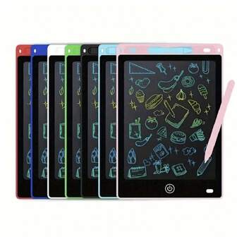 1 件/2 件/5 件 LCD 彩色绘图板、LCD 书写板、返校书写和绘画学习板、配备手写笔、蒙特梭利教育电子书写板、魔术黑板艺术绘图工具、彩色可擦除涂鸦板