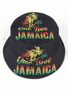 1 件女士/男士牙买加字母印花渔夫帽，时尚休闲百搭遮阳帽，适合户外运动、通勤、徒步旅行、钓鱼、海滩、情侣，适合日常使用 - A - 查看 9