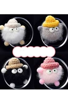 1pc Air Freshener - Long Lasting Fragrance, 1pc Car Air Freshener With Cute Knitted Vent Clip Decor, Single Pack - Multicolor - View 7