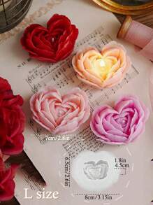 1pc 3D Chrysanthemum Silicone Mold, Heart Flower Shaped Moulds For Candle Aromatherapy Plaster Diffuser Stone, Handmade DIY Resin Craft, Soap, Clay, Cup Wax Making, Fine Texture, Heat Resistant Odorless, Gift Making Supplies For Valentine'S Day,Wedding Graduation Birthday Party Festival Decorations And Home Decor