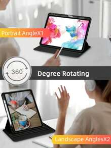 1 transparante, 360° draaibare beschermhoes van zwart acryl met penhouder, slaap-/waakfunctie, 3-voudige standaard en valbeveiliging. Compatibel met iPad Mini 6/Mini 7/9.7/10.2/10.5/Air 4/Air 5/10th/10.9/Pro 11"/Air 11(M2)/Air 13(M2)/Pro 11(M4)/Pro 13(M4) 2024 12.9"/iPad Air 13(M3 2025)/iPad Air 11-inch (M3) 2025/iPad (A16) 11 inch 11e generatie 2025