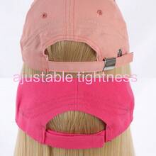 Bright Pink Baseball Cap With Attached Long Curly Wig, Synthetic Fiber Wig, Adjustable Hat For Women - Multicolor - View 7