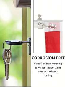 100pcs Clear Self Adhesive Ceiling Hooks, No Drilling Required, Ceiling Mounted Hooks With Flagpole Clips, Bedroom Bathroom Living Room Car Hanging Hooks - White - View 6