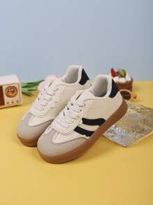 1 Pair Kids' New Fashion Sneakers, Color Block Design, & Versatile, Suitable For Boys & Girls, Outdoor Sports, Walking, Traveling