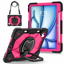 Colorblock Handheld Rotating Shockproof Protective Case With Shoulder Strap For Apple IPad Mini 7, IPad Mini 6, IPad 6th (9.7-Inch), IPad Pro 9.7 (2016), IPad 5th (9.7-Inch), IPad 10.2 7th Gen 2019, IPad 8th (10.2-Inch), IPad 9th Gen (10.2-Inch), IPad 11(A16 2025), IPad 10th (10.9-Inch), IPad Air 4th (10.9-Inch), IPad Air 5th Gen 2022, IPad Air 11-In.(M2)-2024, IPad Air 11(M3 2025)