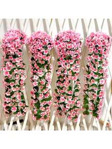 2 bó, dây leo hoa hồng và hoa tử đằng nhân tạo dài 85cm, hoa giả, hoa treo, thích hợp trang trí đám cưới, trang trí nhà cửa, trang trí phòng, trang trí sân vườn, trang trí ngoài trời, trang trí hiên nhà, trang trí phòng kiểu miền Tây, trang trí địa điểm tổ chức đám cưới, trang trí mùa xuân, hoa màu hồng - Hồng - Xem 3