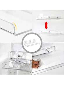 Floating Shelves, No Drilling Required, Wall Mounted Acrylic 30cm Picture Rail Kitchen Shelves, Wall Mounted Bookshelves, Stick-On Shelves, Bathroom Wall Shelves, Wall Panel Shelves For Kitchen, Bathroom