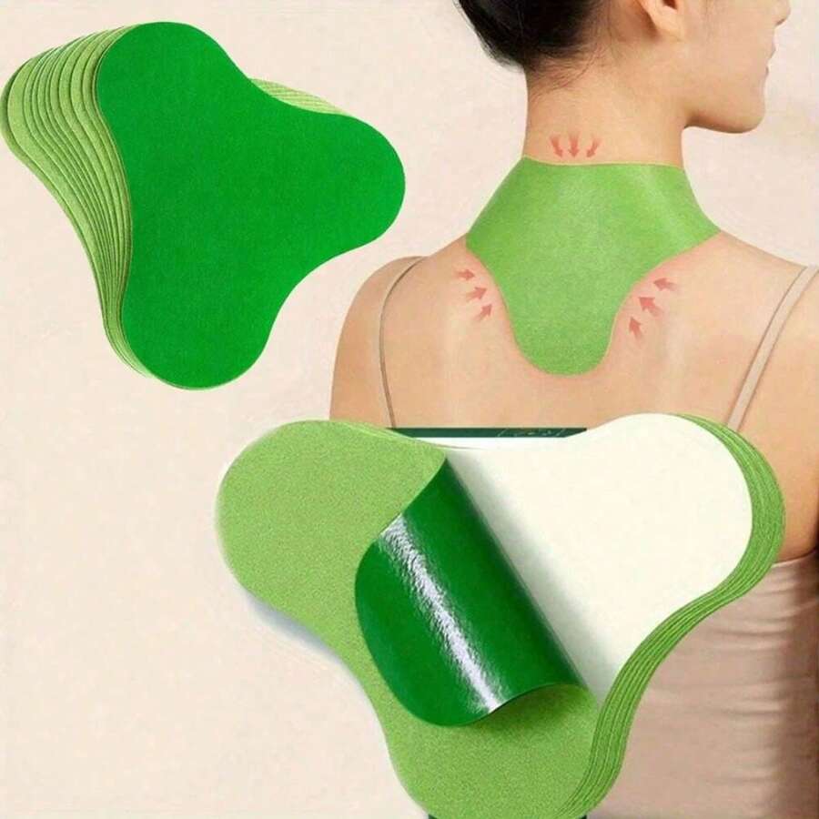 自发热贴片，艾灸颈椎贴片，天然艾灸热敷贴片，关节贴片，肌肉贴片，膝盖贴片，背部贴片，颈部贴片，肩部贴片，艾灸贴片，透气性佳，草本成分，舒适透气，帮助放松颈部 - 綠色 - 查看 1