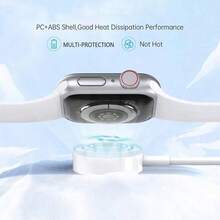 1 包 3.3 英尺/100 厘米 充电器，USB C 无线磁性便携式充电线，兼容 Ultra/Ultra2/Series 9/8/7/SE/6/5/4/3/2/1，高效充电线适用于办公室、宿舍和家庭无线充电器 - 白色 - 查看 7