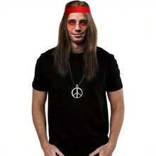 Men's Decorative Wig Set-Wigs, Necklaces, Glasses And Tie-Dye Headbands-Ideal For 70s, 80s And Parties-Disco Style Costumes, Costumes Retro Night Party Dress Up - Multicolor - View 5