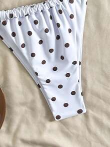 两件套几何图案和热带花卉印花休闲可爱优雅性感波西米亚风系带比基尼套装，女士沙滩度假泳装，春夏款 - 白色 - 查看 6