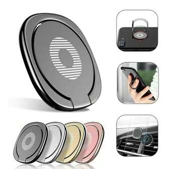 1pc 360° Rotatable Magnetic Car Phone Ring Holder, Zinc Alloy Multi-Function Foldable Slouchy Desk Phone Ring Stand Compatible With IPhone, Android Phone, Gift For Birthday, Family, Friends Phone Grip Phone Holder