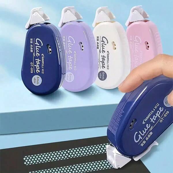 1 pieza/4 piezas/6 piezas 6m*6m Cinta adhesiva de doble cara Cinta de pegamento DIY para scrapbooking, collage, álbum de fotos, suministros de papelería escolar