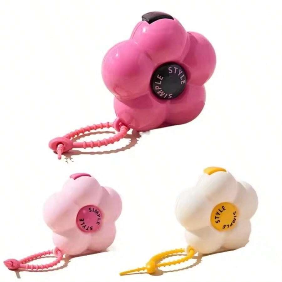 Creative Flower Portable Sealed Multi-Function Pill Box With Divider, Plastic Dopamine Organizer Box, Portable Sealed Multi-Function Pill Box, Dopamine Flower Pill Mini Storage Box