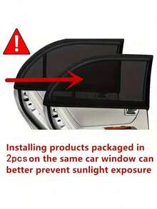 2/4 片装汽车座椅靠背防蚊网状遮阳帘，黑色网状车窗侧遮阳帘，不遮挡视线，透气不影响车窗卷绕