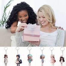 1 件亚克力 2D 钥匙扣，带有可爱的护士形状设计，防水、防刮、无毛刺、修剪整齐的圣诞礼物 - 彩色 - 查看 4