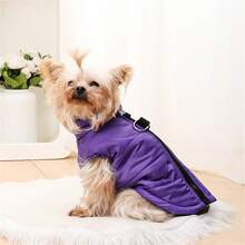 1 件秋冬加厚狗狗衣服，保暖棉背心，纯色宠物风衣外套，适合小型犬和猫，室内外使用