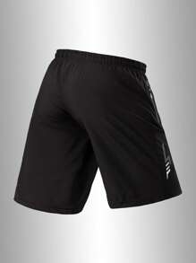 3 pares de pantalones cortos holgados y deportivos para hombre, de secado rápido, con diseño de tira reflectante, bolsillo, cremallera y cordón en la cintura, adecuados para fitness, running y actividades al aire libre.