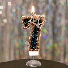 1 件 0-9 数字生日蜡烛带皇冠装饰，生日蛋糕数字蜡烛，结婚纪念日，毕业派对，房间装饰，礼物，生日蜡烛，生日装饰，生日快乐，蛋糕蜡烛，房间装饰 - 黑色 - 查看 10