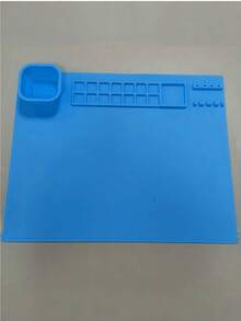 1 pieza Alfombrilla de arte de silicona reutilizable con ventosa - Azul cielo/Verde claro/Rosa, Alfombrilla de dibujo duradera para proyectos creativos, apta para pinturas al óleo, acuarela y acrílicas