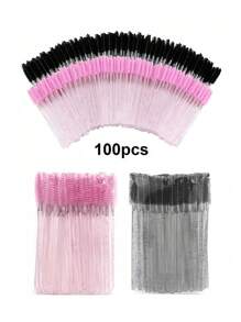 10/20/50/100/200pcs Disposable Flexible Crystal Clear Solid Eyelash Brushes, Easy Lash Extension Makeup Tool, Dual Use For Lashes & Brows, Portable For Women, Suitable As Holiday Gift