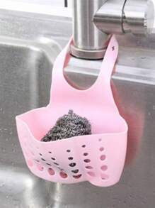 1 件装水槽悬挂式沥水篮，配有硅胶储物盒、可调节肩带沥水架、海绵架、水龙头挂篮、厨房储物袋，非常适合在厨房存放海绵和抹布 - 彩色 - 查看 14