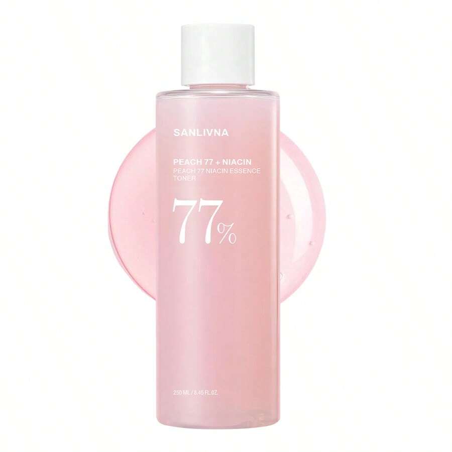 Peach 77 Niacin Brightening Essence Toner,For Face, Niacinamide, Panthenol, Ceramides,Hydrate Even Toning Minimize Pores Exfoliation For Dull Skin Facial Toner For Glass Skin, Korean Skin Care 250ml