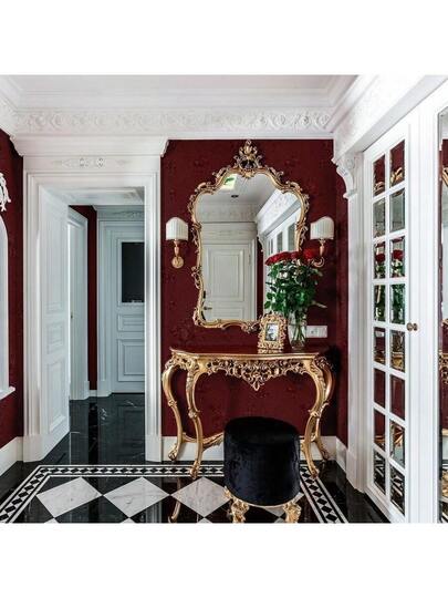 Roll Of Self Adhesive Retro Deep Rood Rose Flower Wallpaper Thickened PVC 17.7inX39.3/118.1/196.8in Bathroom Living Room Bedroom Kitchen TV Background Club Home ation Furniture Dormitory Cabinet Renovation DIY Drawer Lining Stuff Wand Paper Stickers view 5