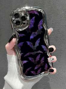 Halloween Theme Skull Pattern Electroplating Cream Soft Protective Case Cute Fashion Mobile Phone Case Compatible With IPhone 16/15/14/13/12/11/Xs Max/Xs/X/Xr Pro Plus ProMax Models, A Perfect Gift For Holidays And Birthdays - Multicolor - View 1